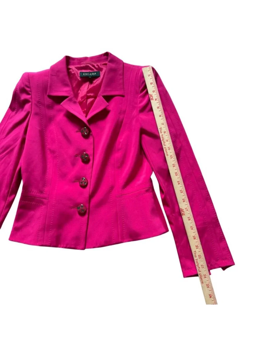 Escada Fuchsia Blazer Pencil Skirt Suit Set Women's 36 Pink - Picture 7 of 16